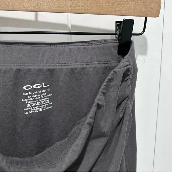 OGL 2pc Set Open Back Brami Tank and Ruched Mermaid Maxi Skirt In Dark Grey M